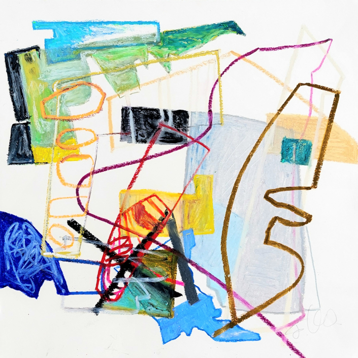 TRAVELING SERIES "Kovac 3" / Oilpastel on paper / 40 x 40 cm / 15.7 x 15.7 inches / 2025