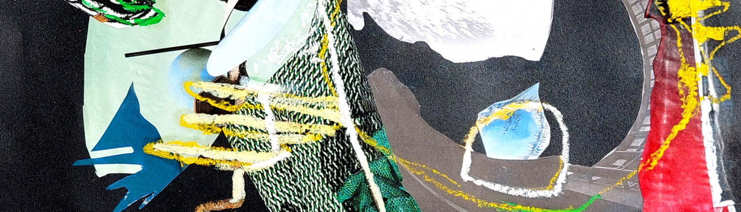 TRAVELING SERIES "Kovac 5" / Collage, Oilpastel on paper / 40 x 40 cm / 15.7 x 15.7 inches / 2025