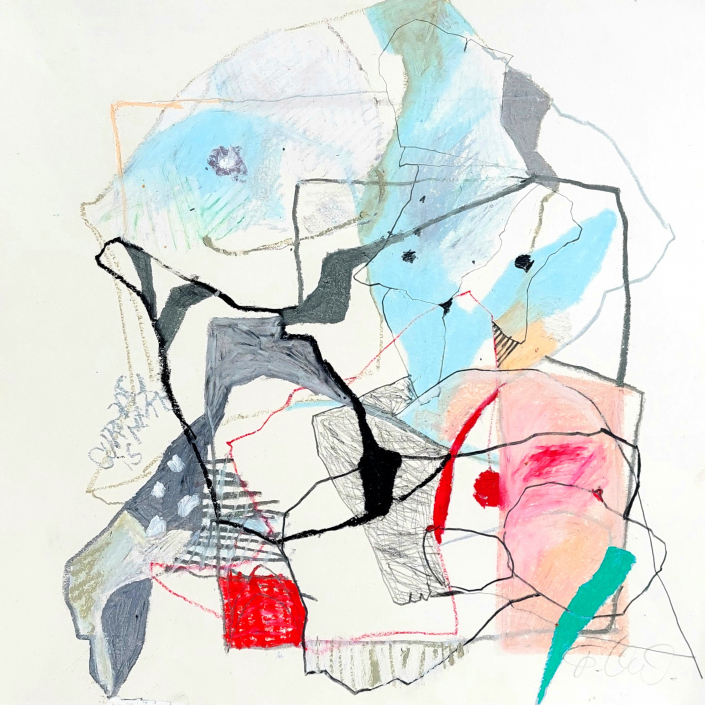 TRAVELING SERIES "Kovac 4" / Oilpastel on paper / 40 x 40 cm / 15.7 x 15.7 inches / 2025