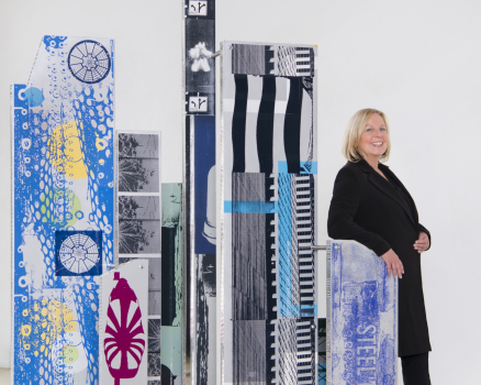 Original silkscreen, spray paint, car paint, mirror foil on 8 aluminum panels, screwed, painted from both sides, 250 x 173 x 90 cm, 98.4 x 68.1 x 35.4 in., 2016