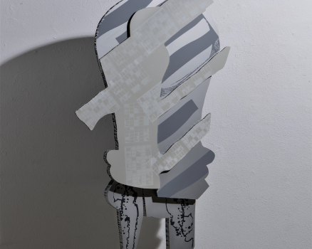 Original sceenprint on hand-cut aluminum, 137 x 75 x 10 cm, 54 x 30 x 4 in., 2023