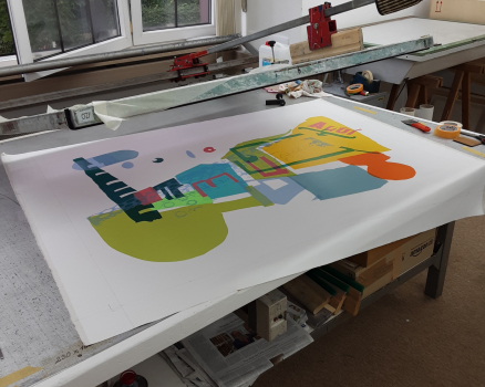 My workspace for screenprinting