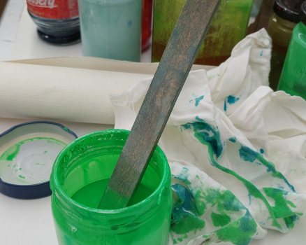 I use long lasting printing inks from MARABU. Screen printing is a traditional printing method where vibrancy and color lasts for decades - unlike today´s digital printing technique.