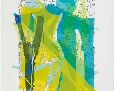 Silkscreen ink on Buetten, single work, 100 x 70 cm, 39 x 28 in., 2023
