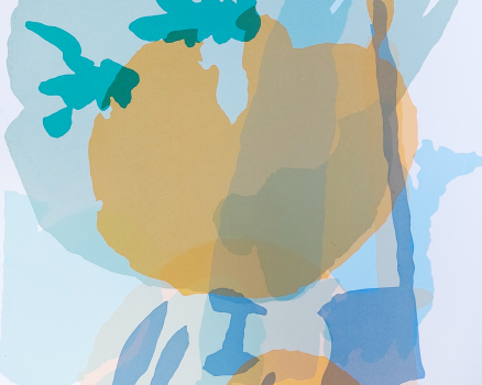 Silkscreen ink on Buetten, single work, 100 x 70 cm, 39 x 28 in., 2024