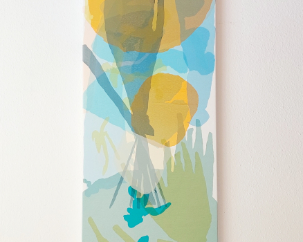 Silkscreen Ink on canvas, 140 x 50 x 5 cm, 55 x 20 x 2 in., 2024