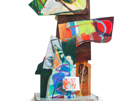 Cardboard, oilpastel, lacquered, 113 x 75 x 70 cm, 45 x 30 x 31 in., 2013