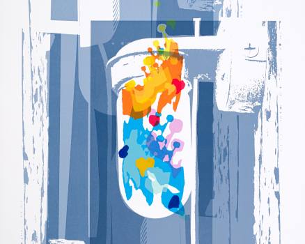 Original silkscreen on Buetten, single work, 100 x 70 cm, 39 x 28 in., 2023