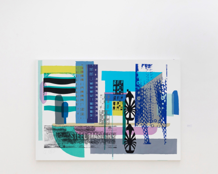 Original hand-finished silkscreen on canvas, 19 colors, 31 forms, single work, 140 x 200 x 5,5 cm, 55 x 78.7 x 2.2 in., 2016