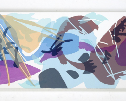 Silkscreen Ink on canvas, 50 x 140 x 5 cm, 20 x 55 x 2 in., 2024