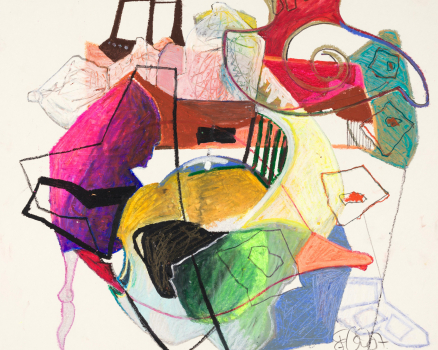 Oil pastel on paper, 40 x 40 cm, 15.7 x 15.7 in., 2007