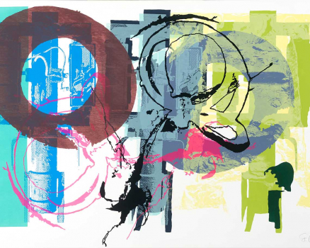 Silkscreen on canvas, single work, 105 x 150 cm, 41.3 x 59 in., 2010