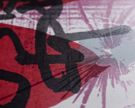 I love working with transparent silkscreen ink to get a clear, smooth color application and to superimpose layers.