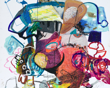 Oil pastel on paper, 70 x 70, 27.6 x 27.6 in., 2017