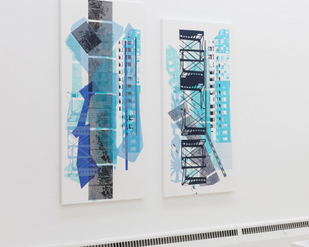 Original silkscreen on canvas, 150 x 65 x 5,5 cm / 140 x 65 x 5,5 cm / 59 x 26 x 2.2 in. / 55 x 26 x 2.2 in., 2018