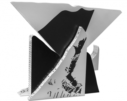 Aluminum panels mounted, silkscreen printing, ink, 50 x 63 x 13 cm, 20 x 25 x 5 in., 2016
Collection Museum Villa Haiss, Zell a.H., Germany