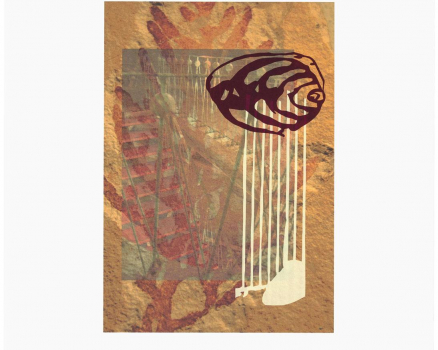 Silkscreen ink on Buetten, single work on digital photocollage, 76 x 56 cm, 29.9 x 22 in., 2014