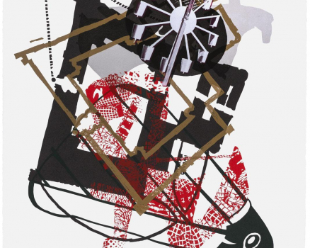 Silkscreen ink on Buetten, single work, 100 x 70 cm, 39 x 28 in., 2014