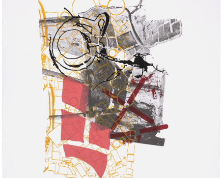 Silkscreen ink on Buetten, single work, 100 x 70 cm, 39.4 x 27.5 in., 2015