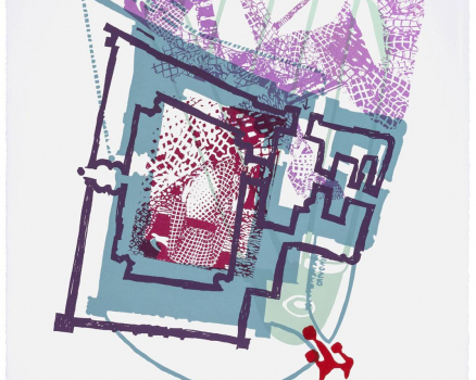Silkscreen ink on Buetten, single work, 100 x 70 cm, 39 x 28 in., 2014