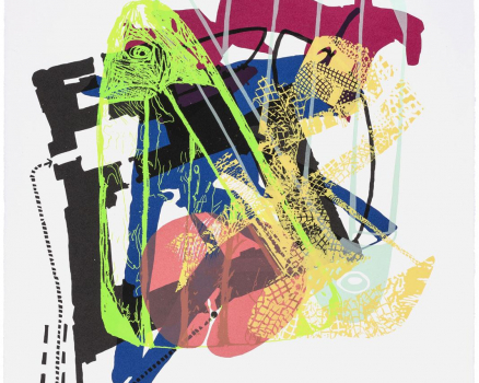 Silkscreen ink on Buetten, single work, 100 x 70 cm, 39 x 28 in., 2014