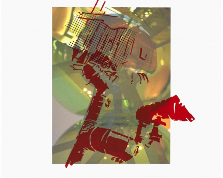 Silkscreen ink on Buetten, single work on digital photocollage, 76 x 56 cm, 29.9 x 22 in., 2014